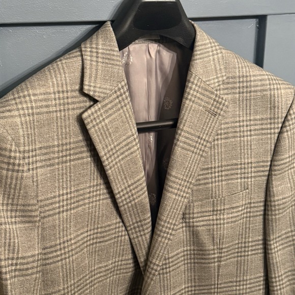 Lauren Ralph Lauren Blazer Sport Coat 42R Gray Glen Plaid Lined Jacket - Picture 2 of 10